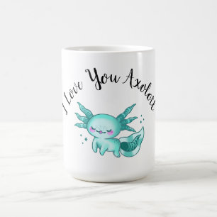 Axolotl Tecknad för matsmält ljus som Kärlek Pun Kaffemugg