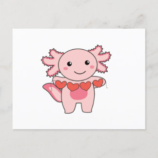 Axolotl till Alla hjärtans dag söta djur med Helg Vykort