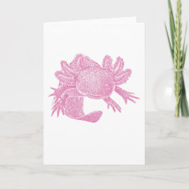Axolotl tom födelsedags-/grattiskort - ROSA Kort