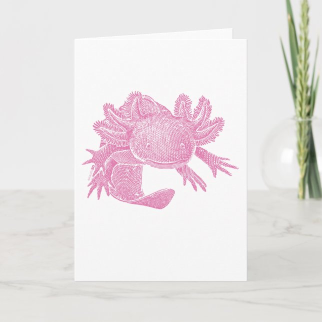 Axolotl tom födelsedags-/grattiskort - ROSA Kort (Framsida)