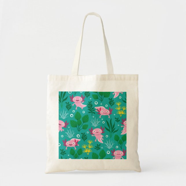 Axolotl Tote Bag Tygkasse (Framsidan)