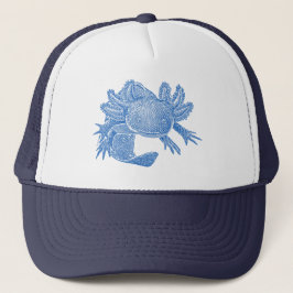 Axolotl Trucker Hat - BLUE Keps