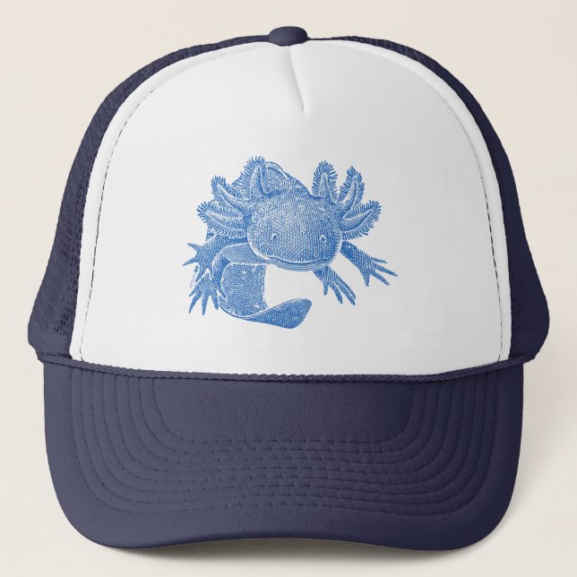 Axolotl Trucker Hat - BLUE Keps (Framsida)