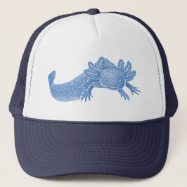 Axolotl Trucker Hat - BLUE Keps