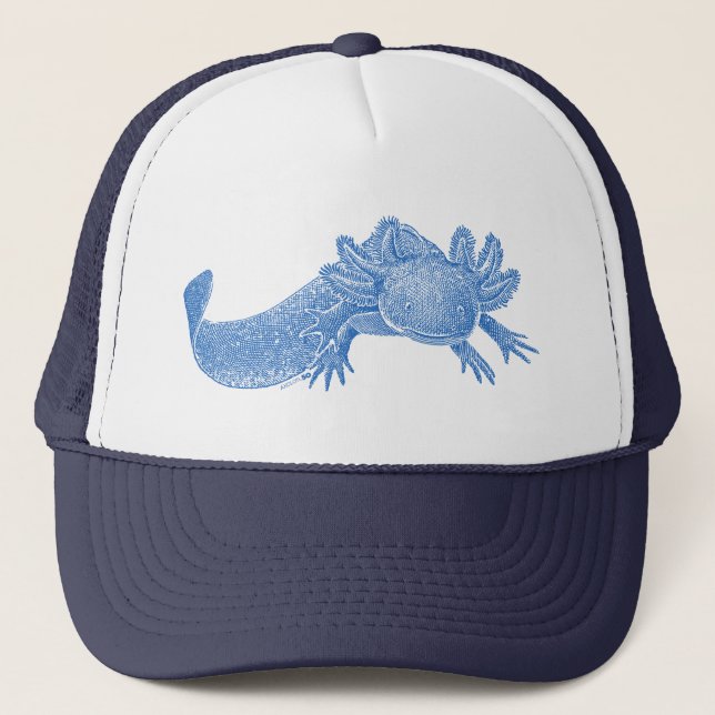 Axolotl Trucker Hat - BLUE Keps (Framsida)