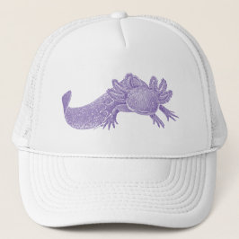 Axolotl Trucker Hat - PURPLE Keps