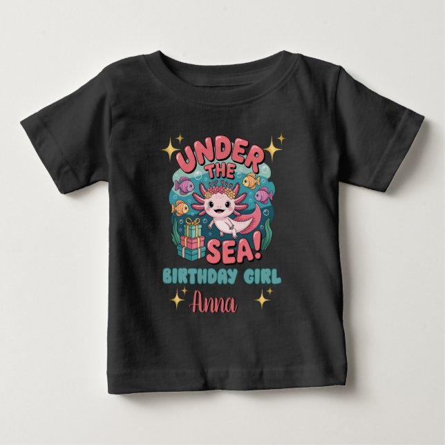 Axolotl under havets daggstjejsarkust t shirt (Framsida)