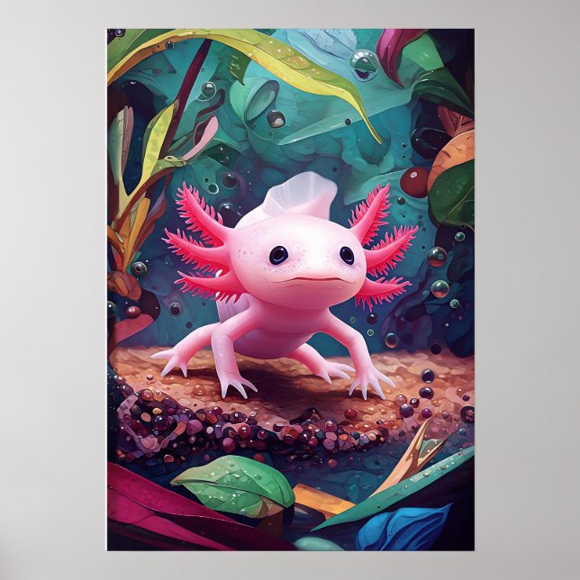 Axolotl Underwater Dreamer Poster (Framsidan)
