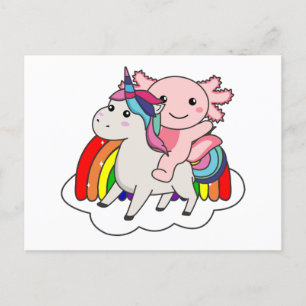 Axolotl Unicorn Rainbow Animals Unicorns-vykort Vykort