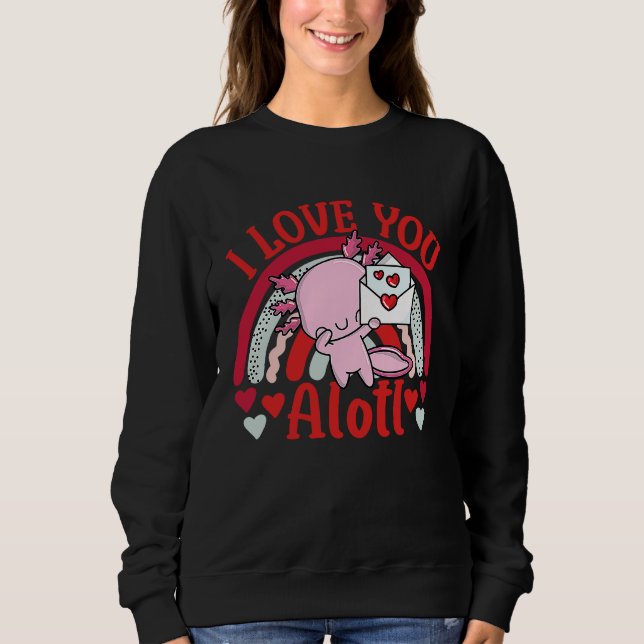 Axolotl Valentine's Day 2023 I Love You Alotl Rain T Shirt (Framsida)