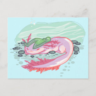 Axolotl Vatten Puppy Vykort