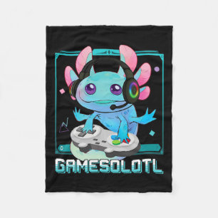 Axolotl Video Gamer Kawaii Pastel Goth Cute Anime Fleecefilt