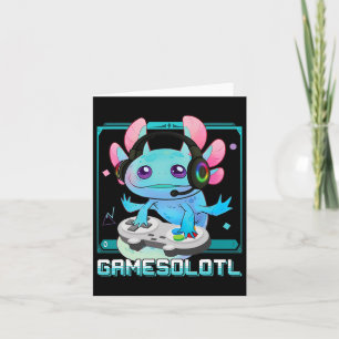 Axolotl Video Gamer Kawaii Pastel Goth Cute Anime Kort