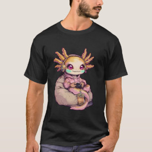 Axolotl Video Games Cute Kawaii Girl Axolotl Gamer T Shirt