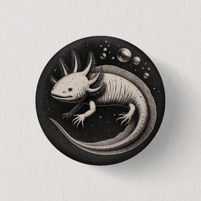Axolotl Vintage Illustration Knapp (Framsida)