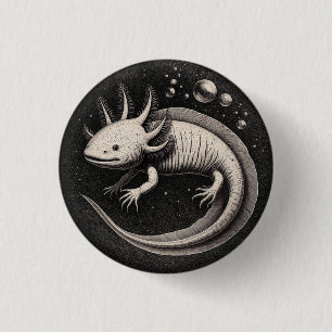 Axolotl Vintage Illustration Knapp