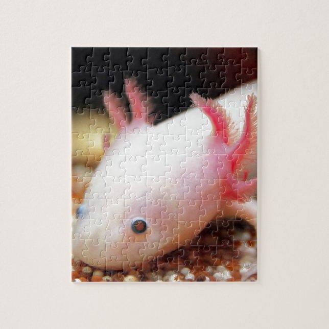 Axolotl Weißling Pussel (Vertikal)