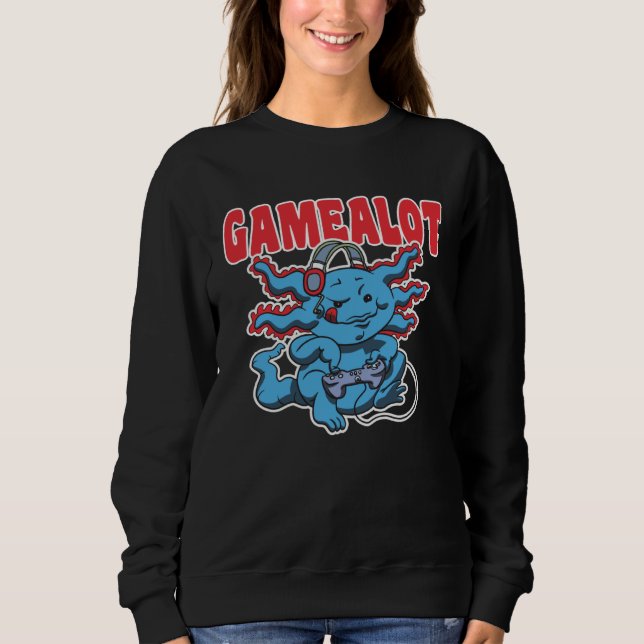 Axolotl with controller and the saying Gamealot T Shirt (Framsida)