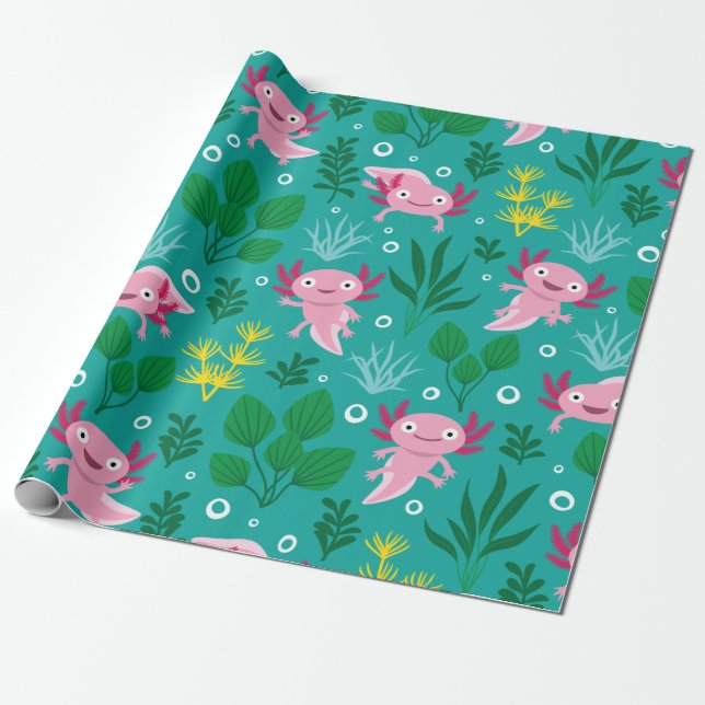 Axolotl Wrapping Papper Presentpapper (Utrullad)