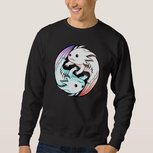 Axolotl Yin Yang Cute Mexican Walking Fish Boys G Lång Ärmad Tröja (Framsida)