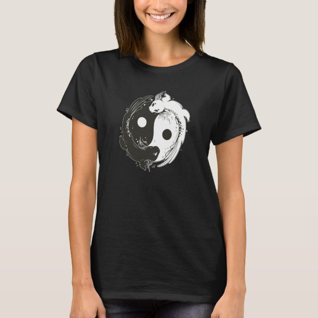 Axolotl Yin Yang for Axolotl Fans T Shirt (Framsida)