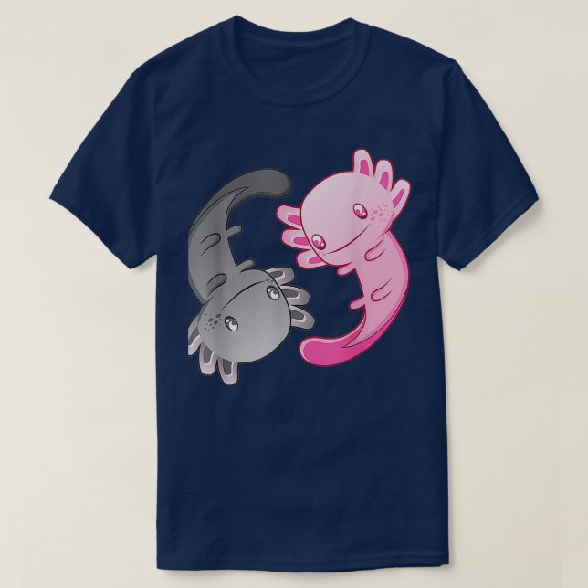 Axolotl Yin Yang Funny Gift for Aquarium Fläkt 3 T Shirt (Design framsida)
