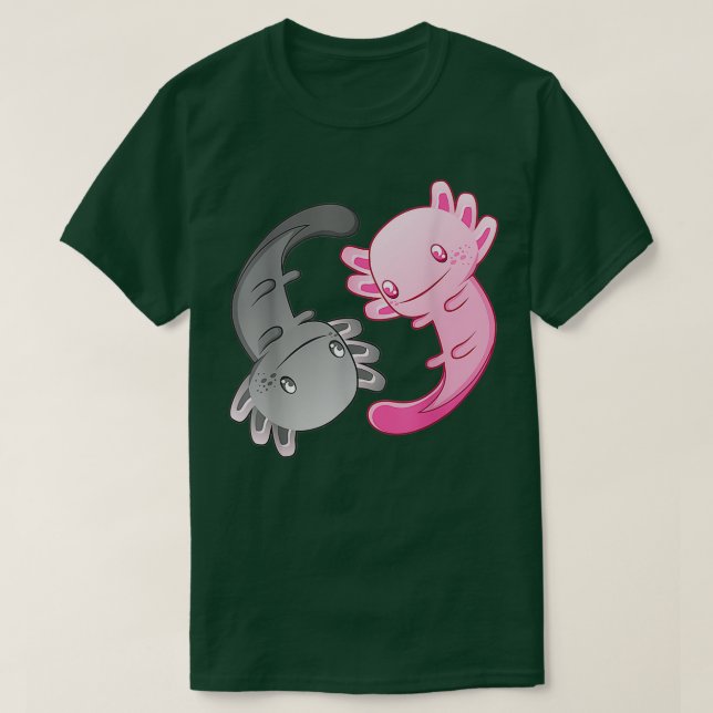 Axolotl Yin Yang Funny Gift for Aquarium Fläkt T Shirt (Design framsida)
