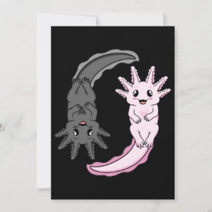 Axolotl Yin Yang Kawaii Animal Axolotls Älskare Ow Inbjudningar