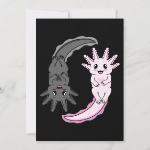 Axolotl Yin Yang Kawaii Djur Axolotl Älskare Ägare Tack Kort