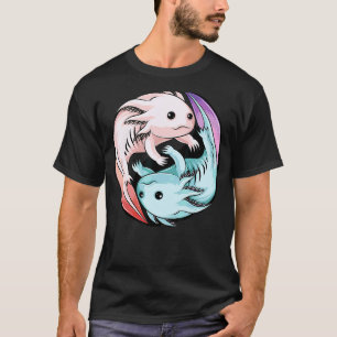 Axolotl Yin Yang Söt mexikansk gångfisk för barn T Shirt
