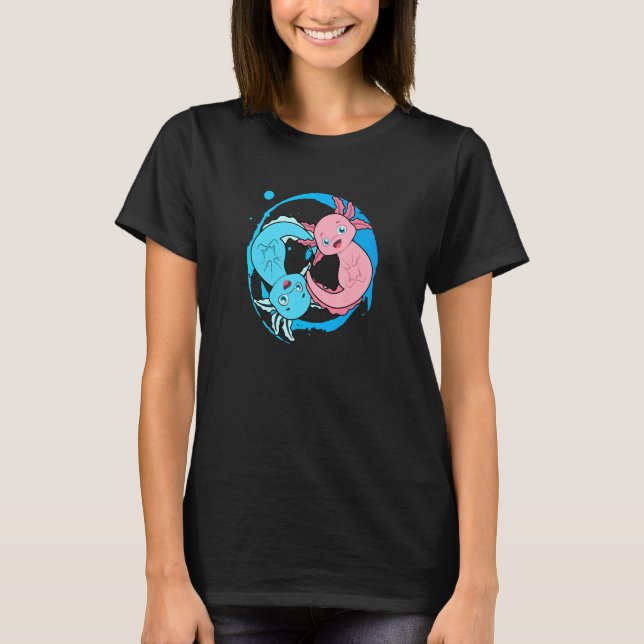 Axolotl Yin Yang Yogainstruktör T Shirt (Framsida)