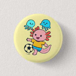 Axolotlapp för fotbollsspelare knapp