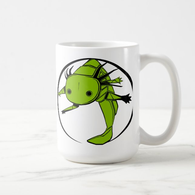Axolotlen cirklar (den gröna) muggen kaffemugg (Höger)