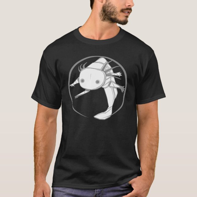 Axolotlen cirklar T-skjortan (leucistic) mörka Tee (Framsida)