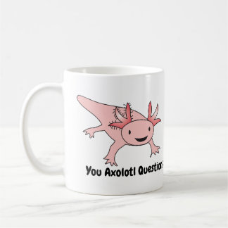 Axolotlen ifrågasätter gulligt roligt kaffemugg