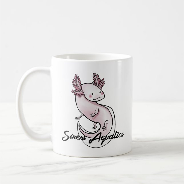 Axolotlen ifrågasätter sirenAquaticsmuggen Kaffemugg (Vänster)