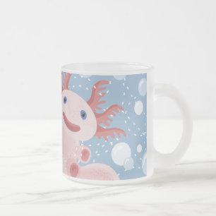 Axolotlen och bubblar djärv vektordesign frostad glasmugg