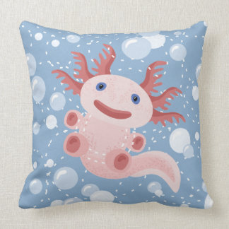 Axolotlen och bubblar djärv vektordesign kudde