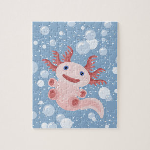 Axolotlen och bubblar djärv vektordesign pussel