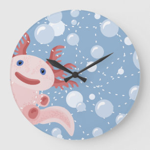 Axolotlen och bubblar djärv vektordesign stor klocka