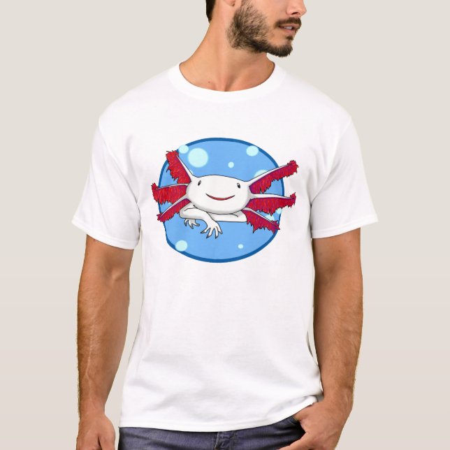 axolotlen (vit inga fläckar) bubblar skjortan tee shirt (Framsida)