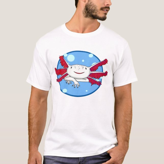 axolotlen (vit med fläckar) bubblar skjortan t-shirt (Framsida)