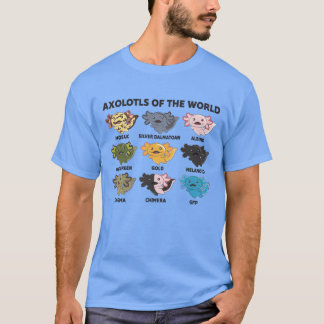 Axolotler i Världen Söta Djur Kawaii Axolotl vin T Shirt