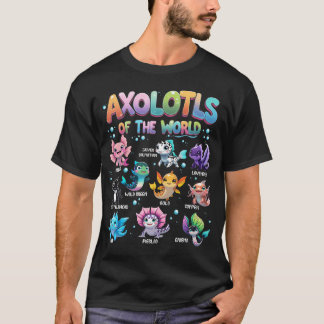 Axolotler i världen söta Kawaii T Shirt