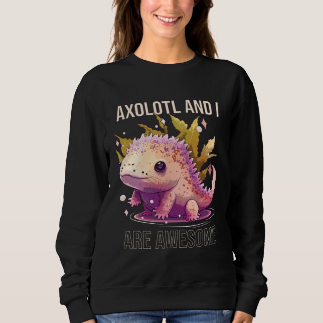 Axolotls And I Are Awesome Salamander Mexican Walk T Shirt (Framsida)