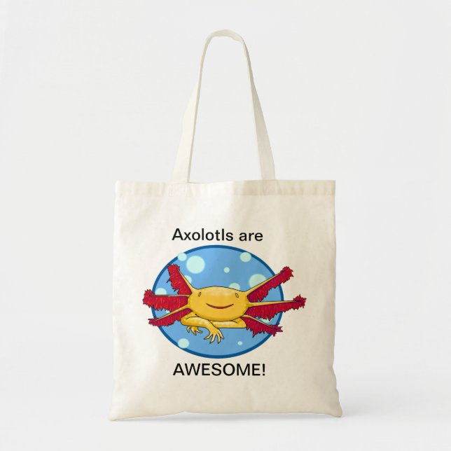 Axolotls är enorma! (Guld- Albino) hänger lös Tygkasse (Framsidan)