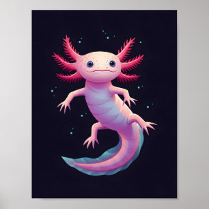 Axolotls Aura Art Poster