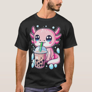 Axolotls Bubble Boba Te Anime Söt Kawaii T Shirt