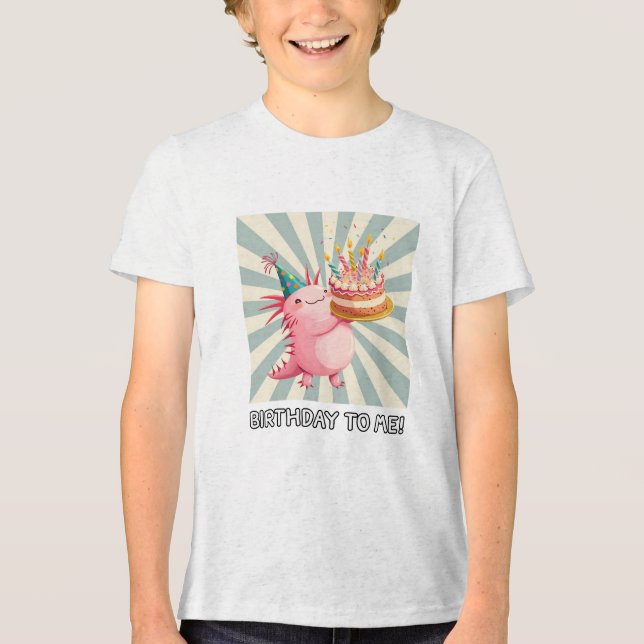 Axolotls födelsedag t shirt (Framsida)