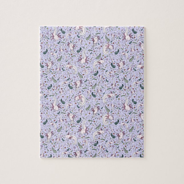 Axolotls i Lila Pussel (Vertikal)